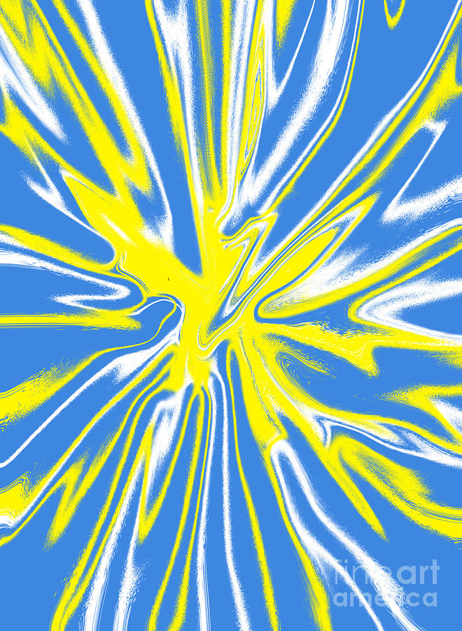 Blue Yellow White Swirl Digital Art by Christopher Shellhammer