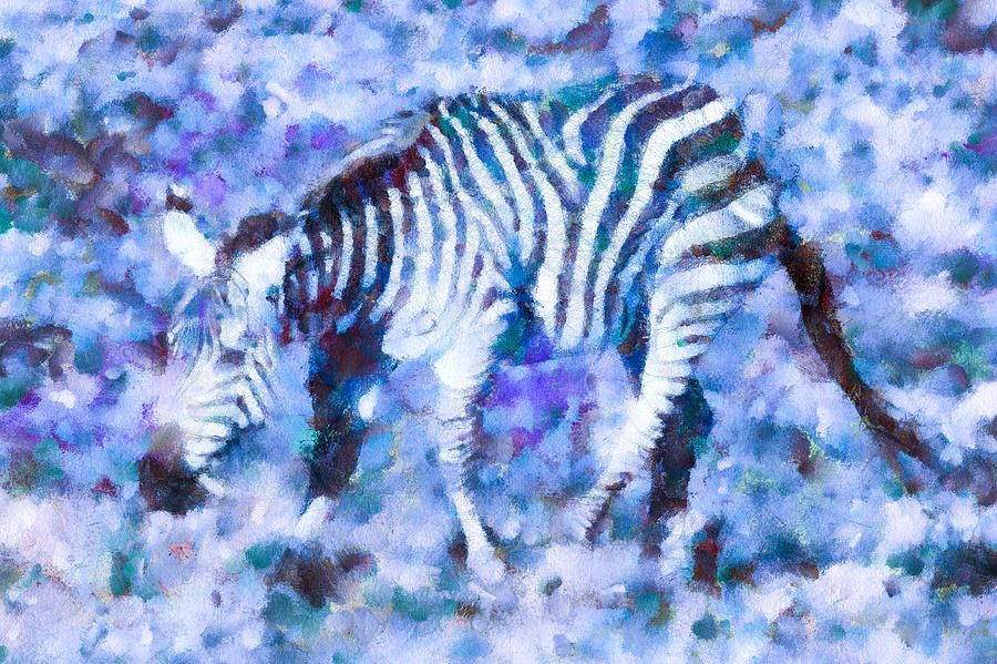 Blue Zebra Digital Art by Priya Ghose