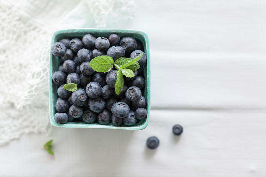 Blueberries In Bowl Photograph by Ingwervanille