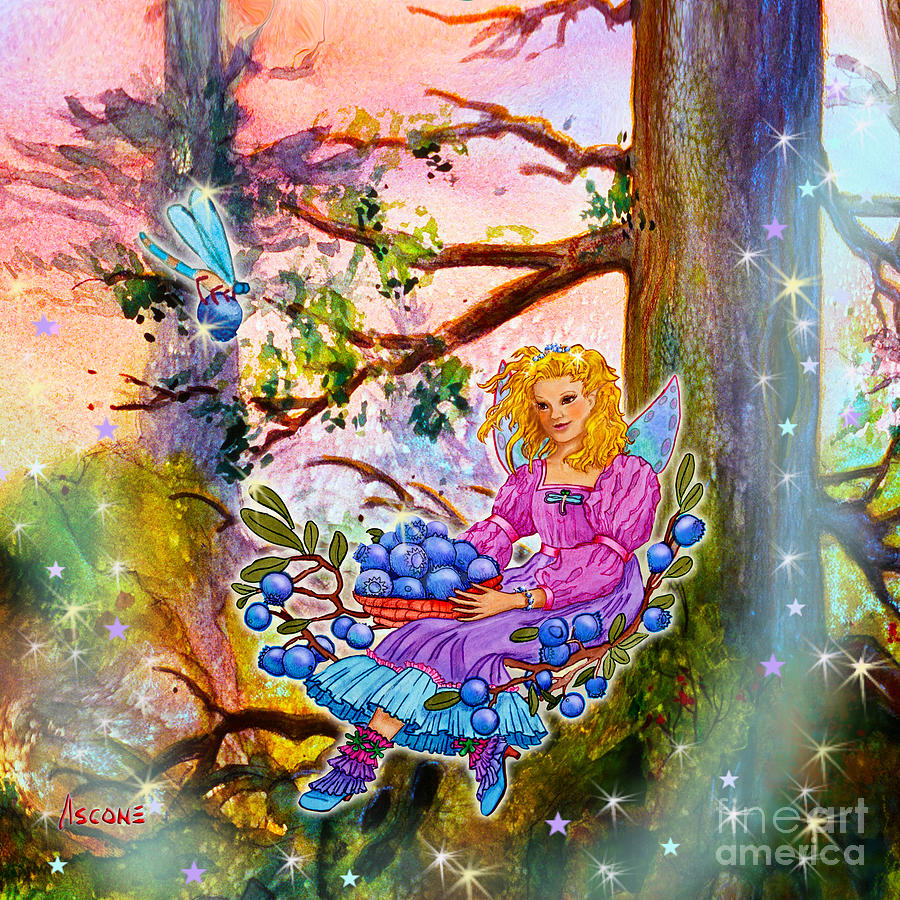 Blueberry Fae Rejent Sehra Twinkle Painting by Teresa Ascone