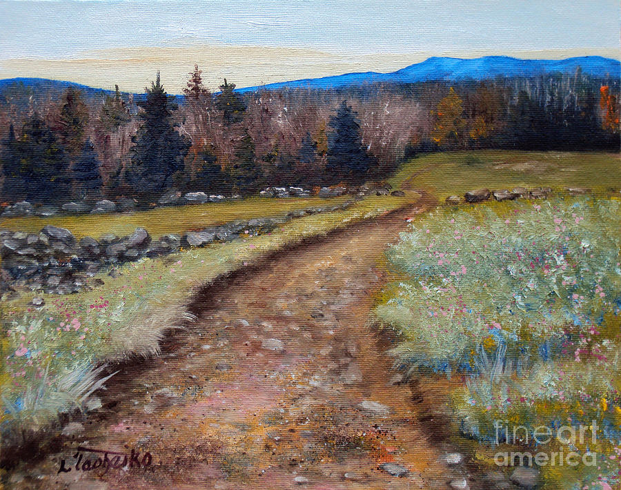 Blueberry Field Early Spring Painting by Laura Tasheiko