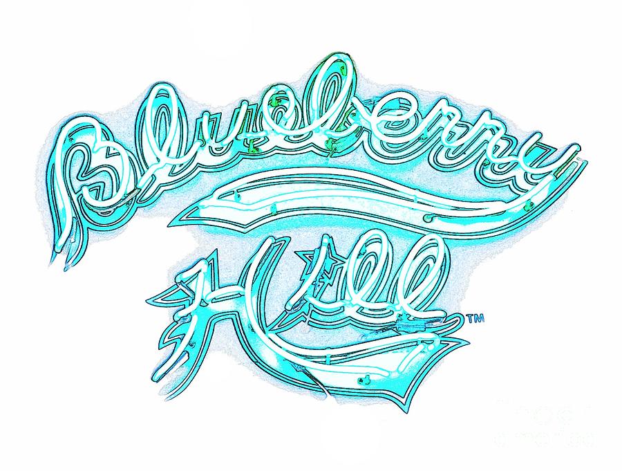 Blueberry Hill Inverted in Neon Blue Photograph by Kelly Awad