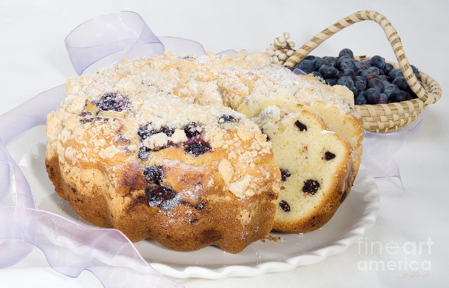 Cake Photograph - Blueberry Pound Cake by Iris Richardson