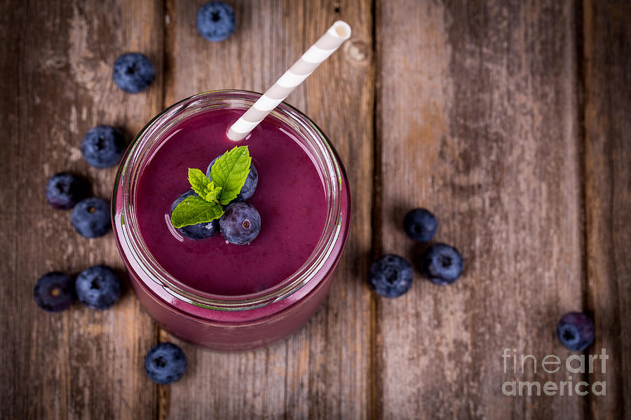 Blueberry smoothie Photograph by Jane Rix