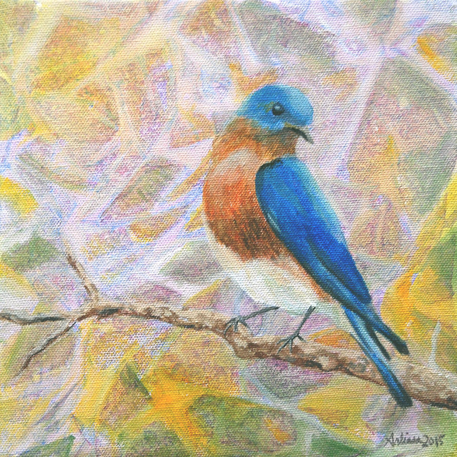 Bluebird - Birds in the Wild Painting by Arlissa Vaughn