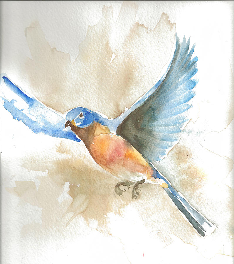 Bluebird Painting by Maureen Moore
