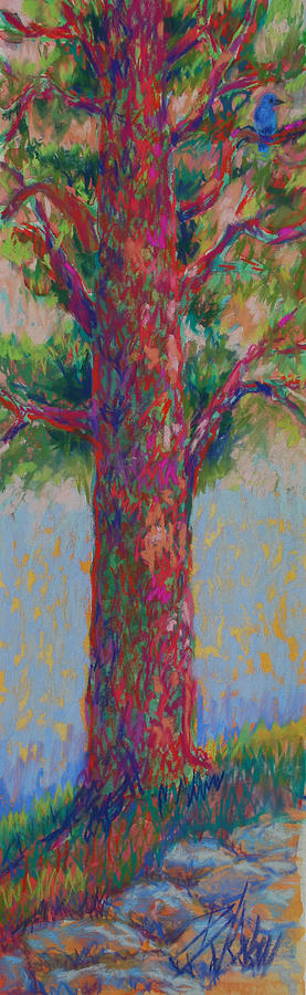 Tree Painting - Bluebird of Happiness Tree by Billie Colson
