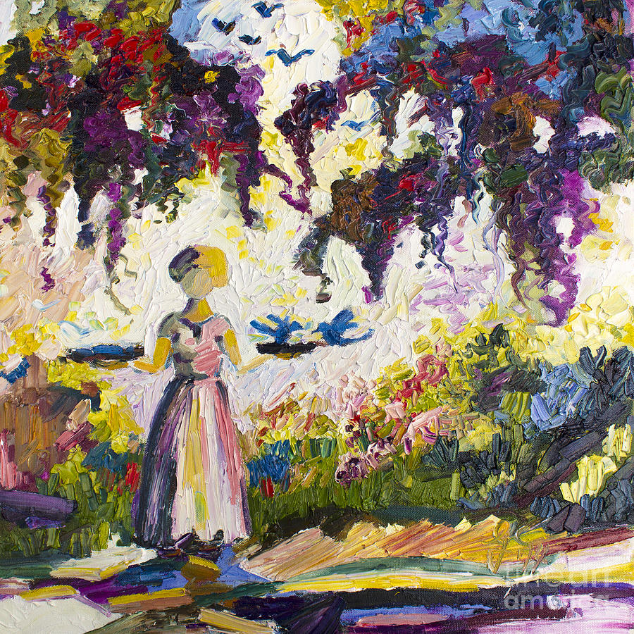 Bluebirds In The garden of Good and Evil Savannah Painting by Ginette Callaway