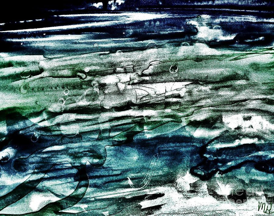 Bluegreen Abstract Painting by Marsha Heiken