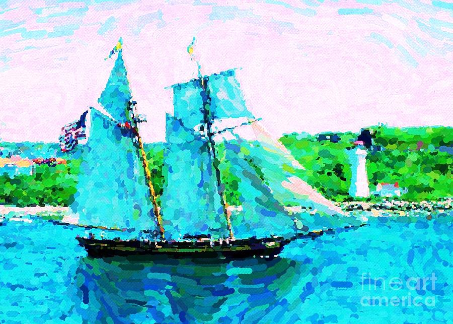 Boat Digital Art - Bluenose Schooner in Halifax by John Malone