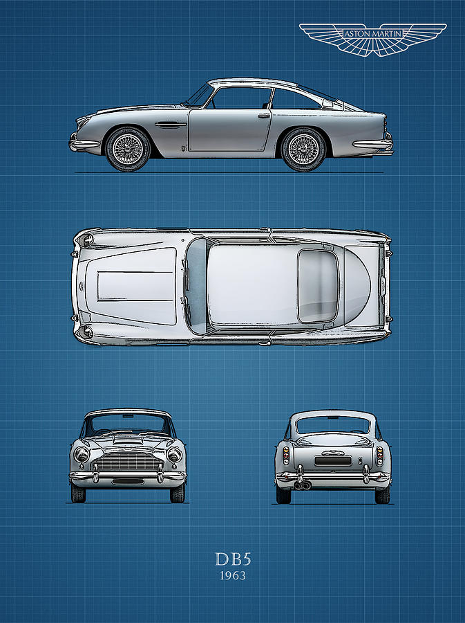 Blueprint Aston Martin DB5 Photograph by Mark Rogan