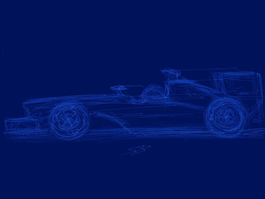 Car Digital Art - Blueprint for Speed by Stacy C Bottoms