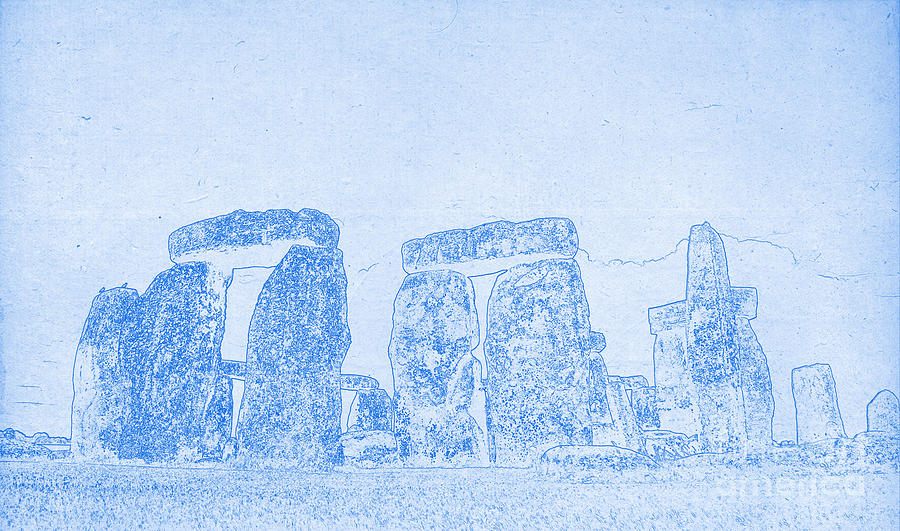 BluePrint of Stonehenge Drawing by Celestial Images