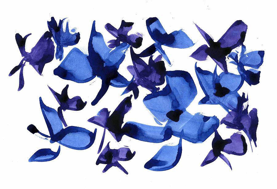 Blues and Violets Mixed Media by Frank Bright