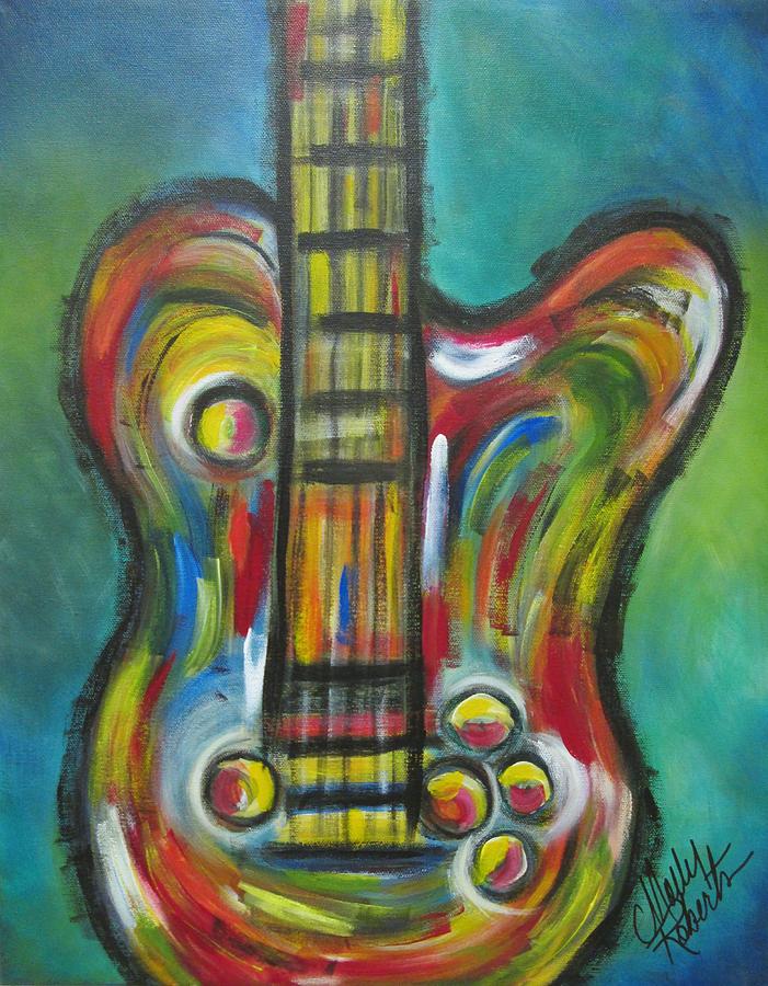 Blues Guitar Painting by Molly Roberts - Fine Art America