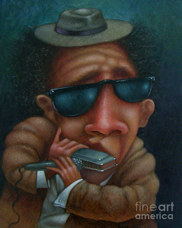 Blues In Hand 2001 Painting by Lawrence Preston