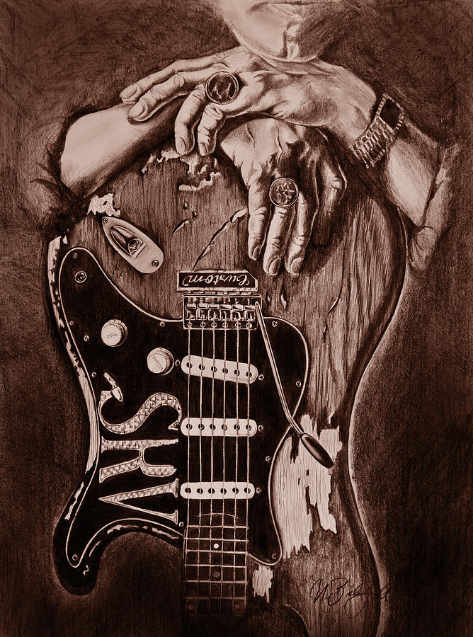 Music Drawing - Blues Legend by Art Imago