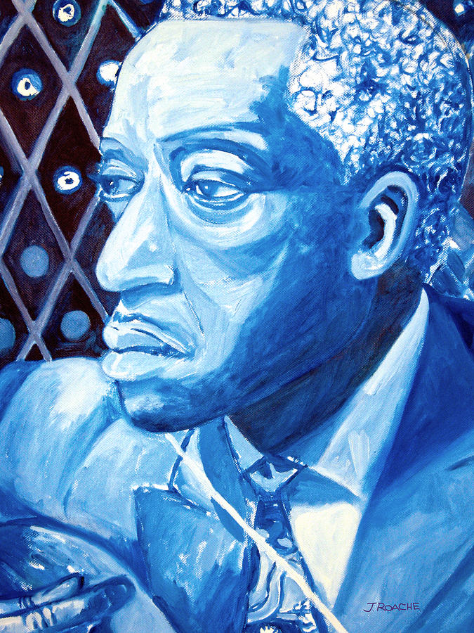 Blues Man in Blue Painting by Joe Roache