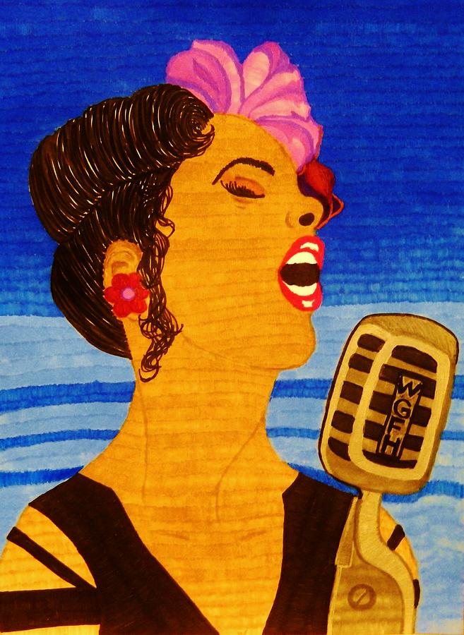 Blues Singer Drawing by Celeste Manning