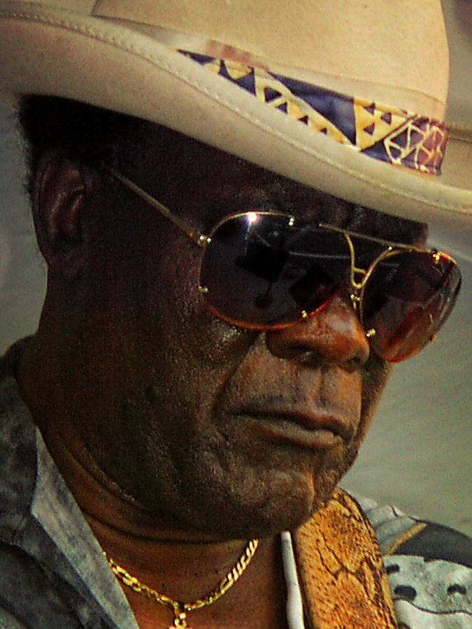 Music Photograph - Bluesman Luther Guitar Junior Johnson by Mike Martin