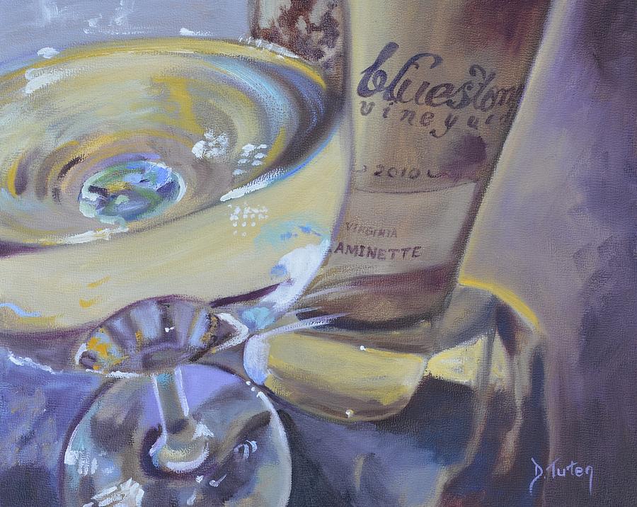 Bluestone Traminette and Glass Painting by Donna Tuten