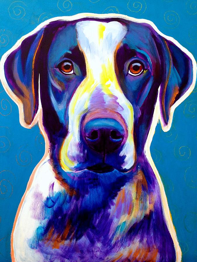 Portrait Painting - Bluetick Coonhound - Berkeley by Dawg Painter