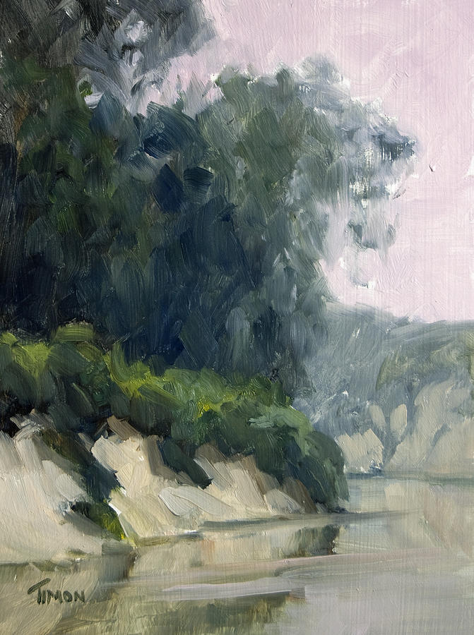 Tree Painting - Bluffs Emerging from Mist by Timon Sloane