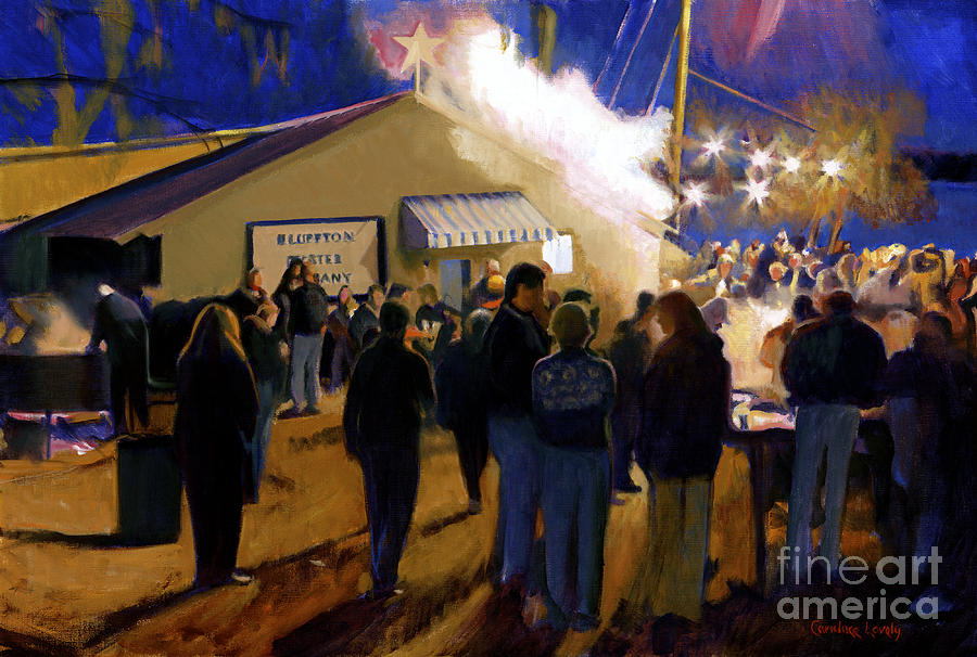 Bluffton Oyster Roast Painting by Candace Lovely