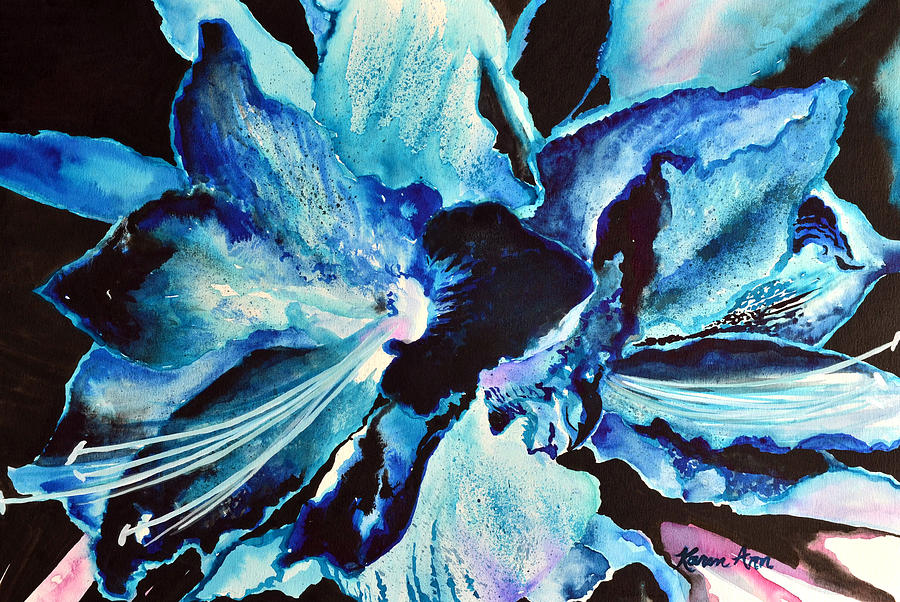 Blue Velvet Painting by Karen Ann