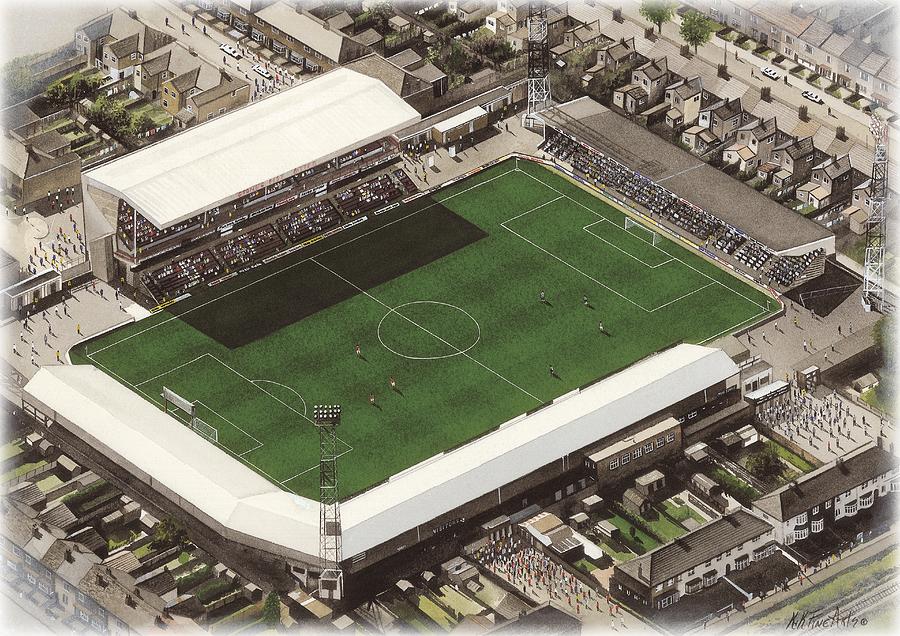 Football Painting - Blundell Park - Grimsby Town by Kevin Fletcher