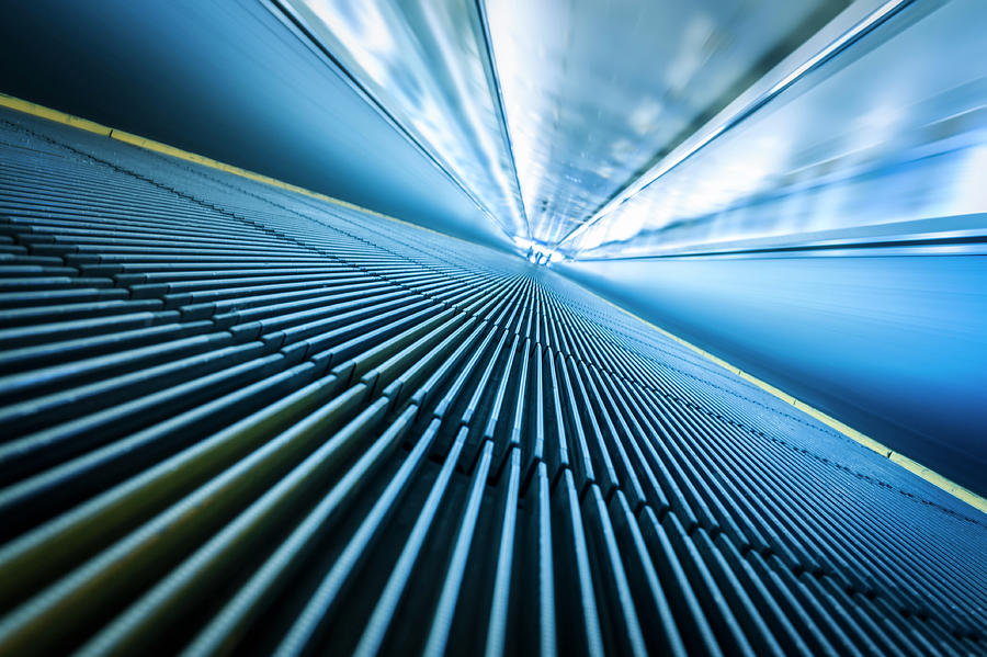 Blurred Motion Of Airport Moving Walkway Photograph by Bjdlzx Blurred Motion Of Airport Moving Walkway Photograph by Bjdlzx