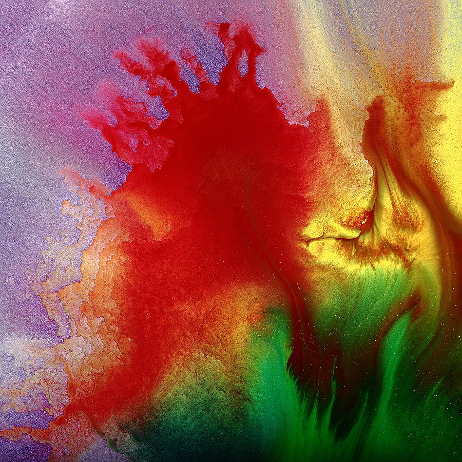 Blush - Colorful Abstract Fluid Macro Photography by kredart Photograph by Serg Wiaderny