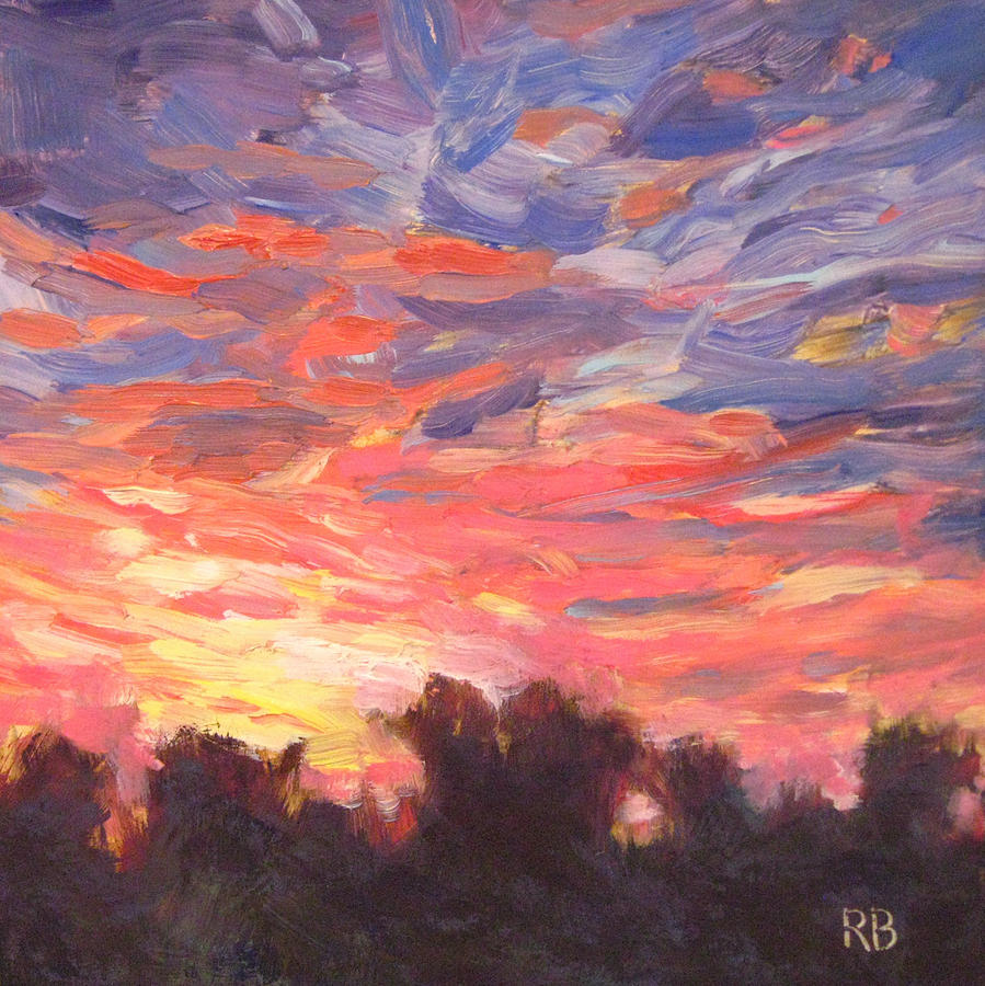 Blushing Sunset Painting by Robie Benve