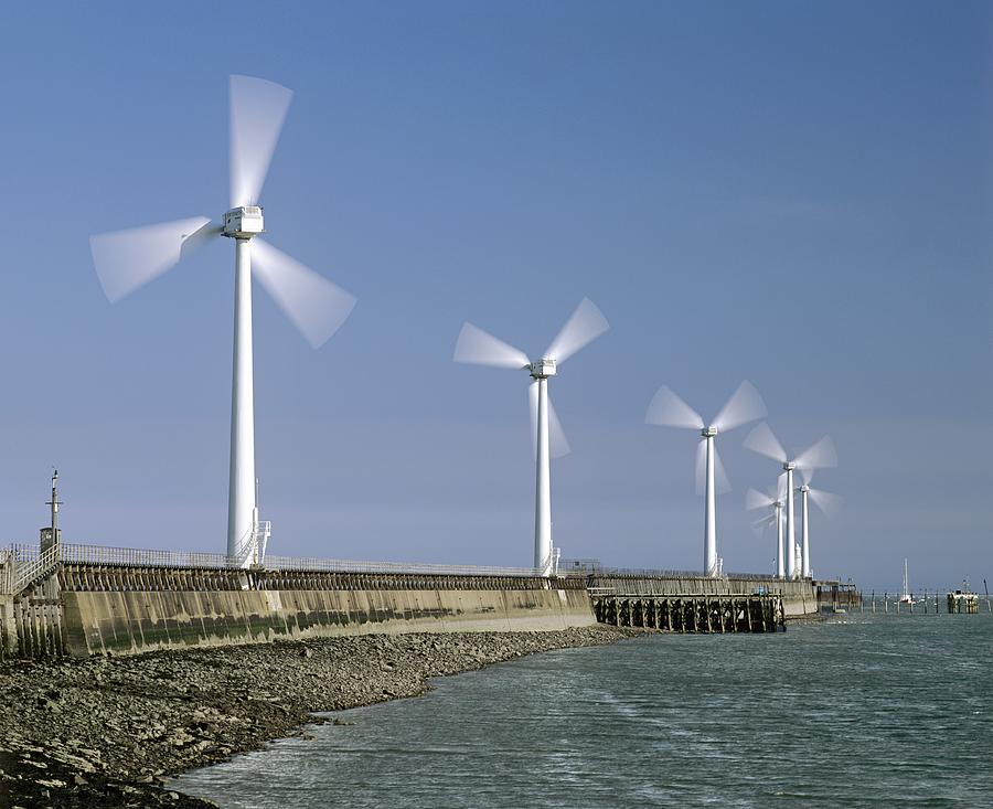 Wind Farm Photograph - Blyth Harbour Wind Farm by Science Photo Library
