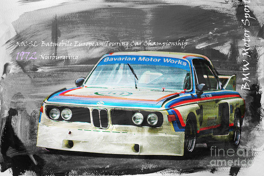 BMW 3.0CSL Batmobile Mixed Media by Roger Lighterness