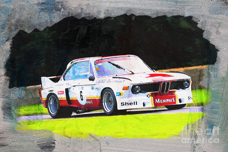 Bmw Mixed Media - BMW CSL Batmobile by Roger Lighterness