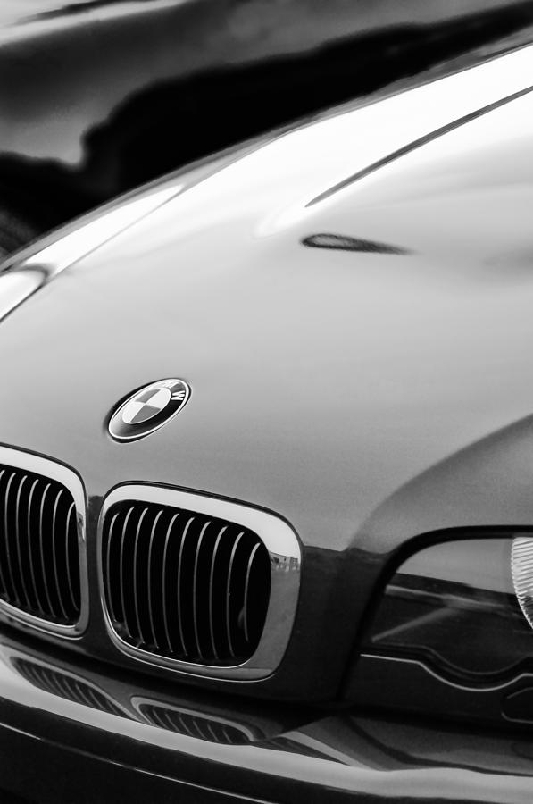 BMW Grille Emblem -0773bw Photograph by Jill Reger