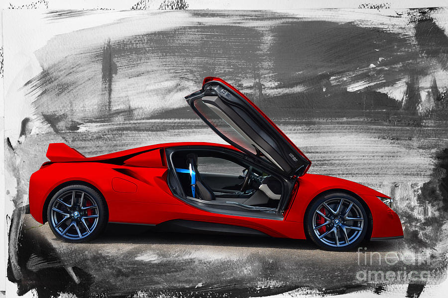 BMW i8S Mixed Media by Roger Lighterness