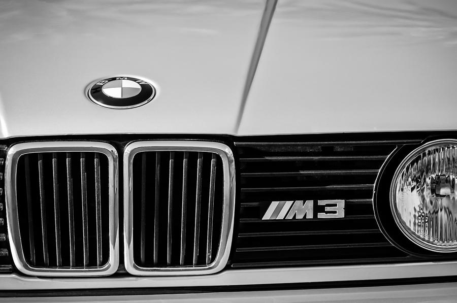 Bmw M3 Hood Ornament - Grille Emblem -0311bw Photograph by Jill Reger