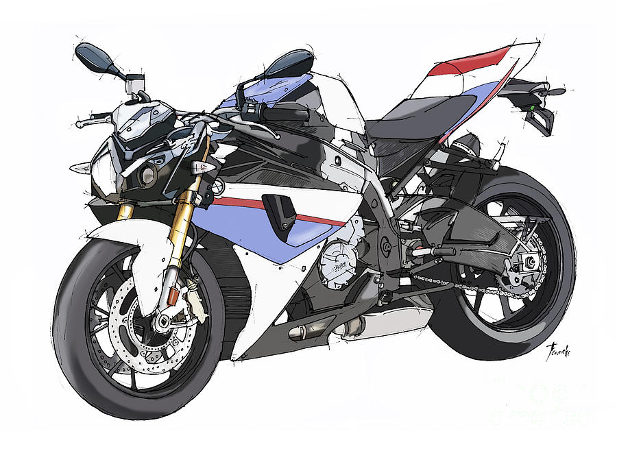 Motorcycle Drawing - Bmw S 1000r 2013 by Drawspots Illustrations
