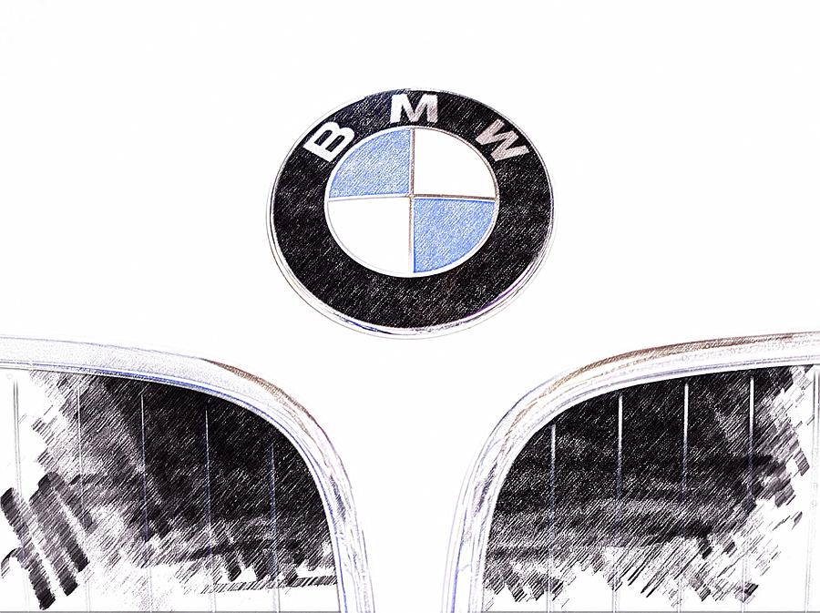 Bmw Z3 Emblem Sketch Photograph By Brooke Roby