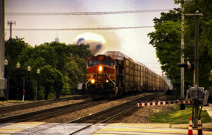 Transportation Photograph - BNSF Freight Train by Thomas Woolworth