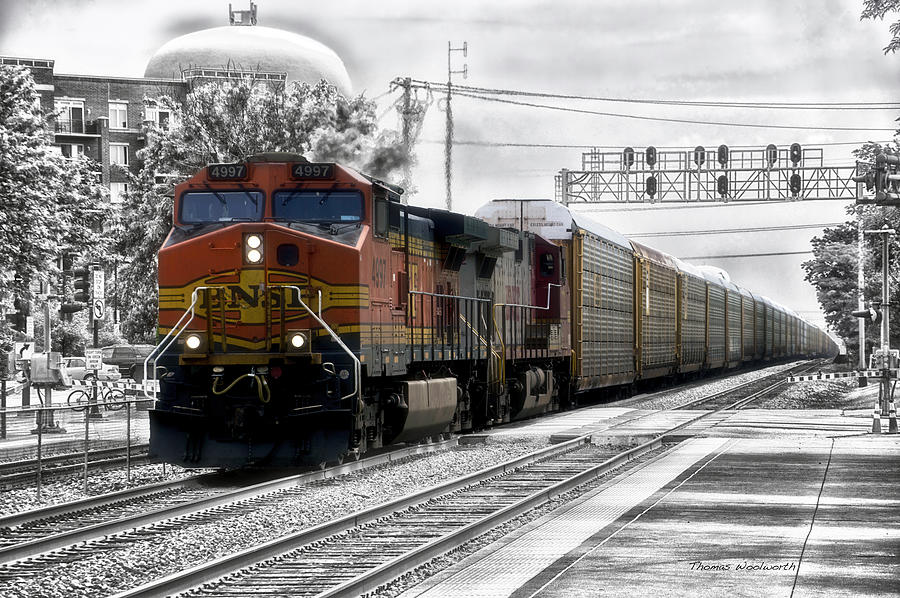 Transportation Photograph - BNSF Train by Thomas Woolworth