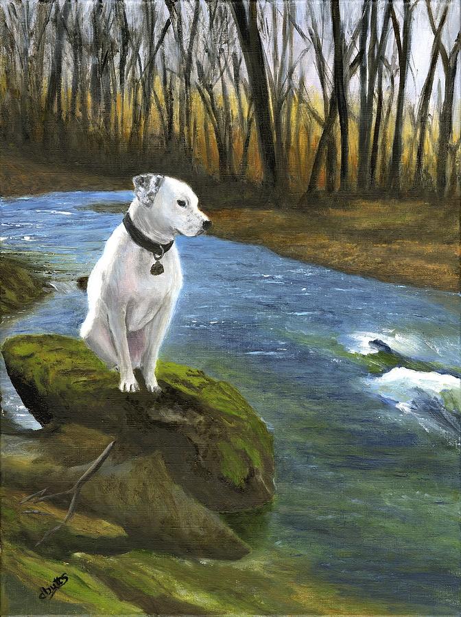 Bo at the Patapsco Painting by Deborah Butts