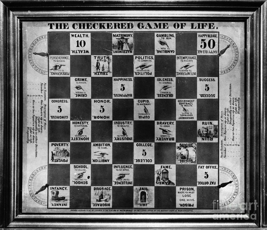 Board Game - Life 1863 Photograph by Granger