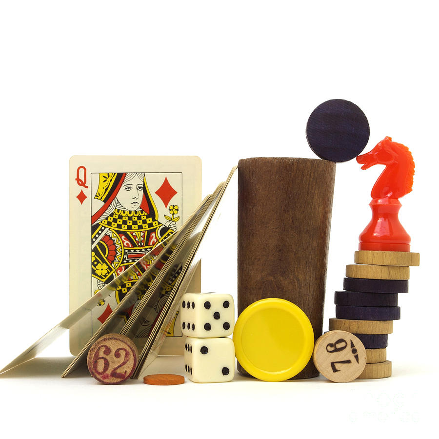 Dice Photograph - Board game by Bernard Jaubert