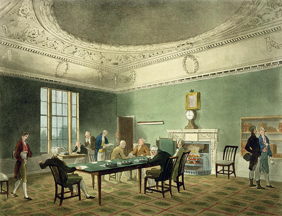 Meeting Drawing - Board Of Trade, From Ackermanns by T. & Pugin, A.C. Rowlandson