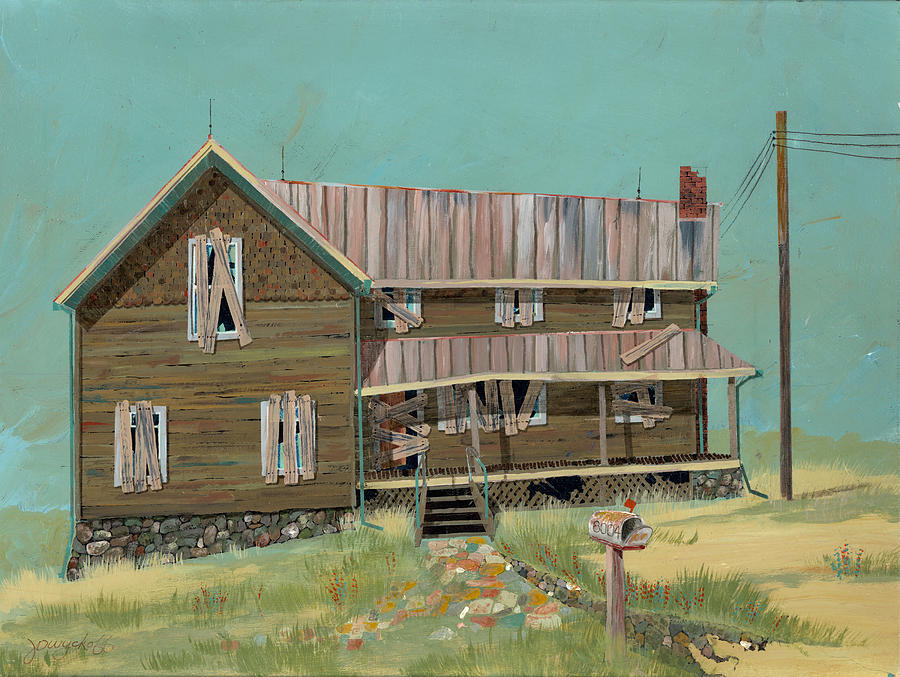 Architecture Painting - Boarded Up House by John Wyckoff