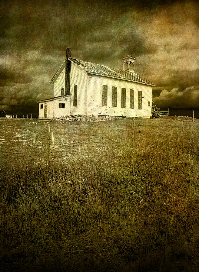 Boarded Up Old White Schoolhouse In West Michigan Photograph