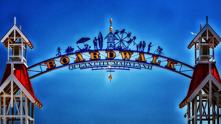 Beach Photograph - Boardwalk Arch in Ocean City by Bill Swartwout